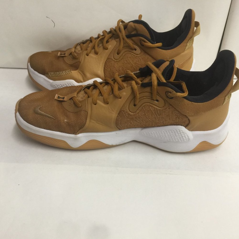 Sneakers Shoes Nike PG 5 Paul George Metallic Gold Wheat Basketball 11.5 - Picture 11 of 16